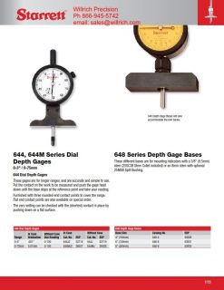 Starrett Jz Dial Depth Gage Willrich Precision Instruments