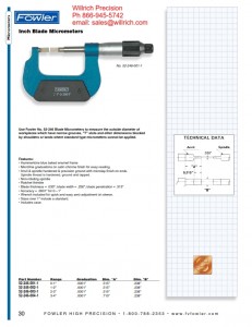 Fowler Blade Micrometer