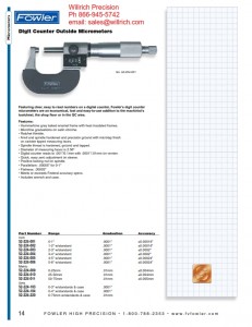 Fowler Digit Counter Micrometer