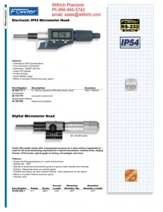 Fowler Digital IP54 Micrometer Head