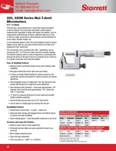 Starrett 220 Mul-T-Anvil Micrometer
