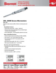 Starrett 260Z Groove Micrometer
