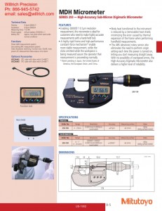 Mitutoyo MDH Sub-Micron Digimatic Micrometer