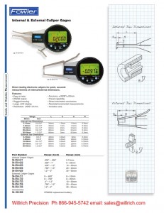 Fowler External Electronic Caliper Gage