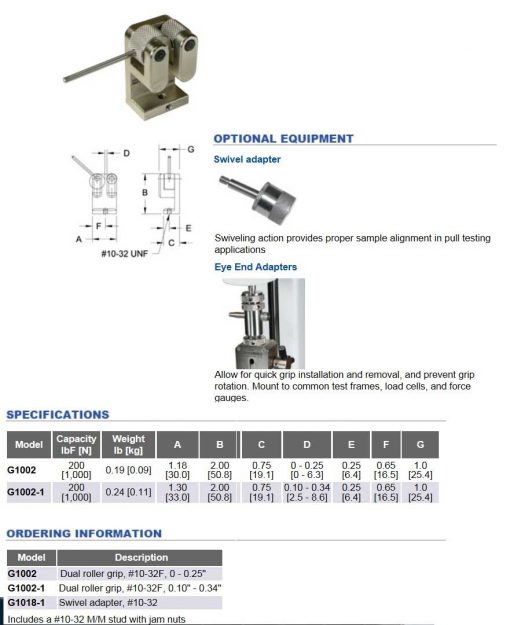 Mark-10 Dual Roller Force Grips | Willrich Precision Instruments