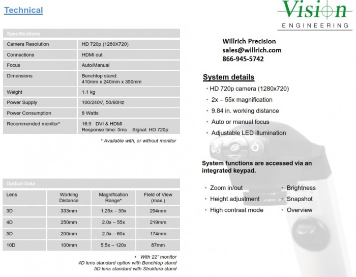 Vision Engineering Vision Z HD Video Inspection System Exceptional ...