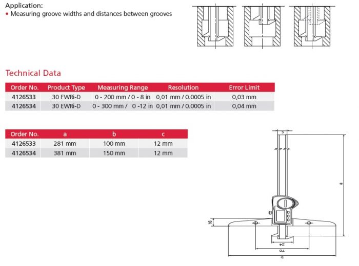 MarCal 30 EWRi-D Digital Depth Gage IP67 Wireless Groove Measurement ...