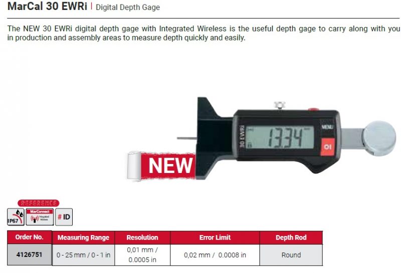 MarCal 30 EWRi Digital Depth Gage | Willrich Precision Instruments