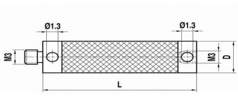 M3 carbon fibre stylus extension, L 20 mm, for Zeiss applications